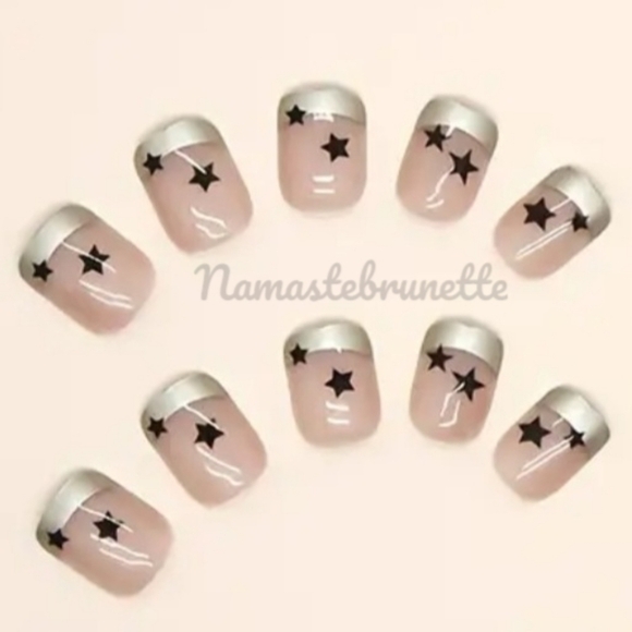 2/$16 Stars French Manicure Press On Nails - Picture 7 of 13